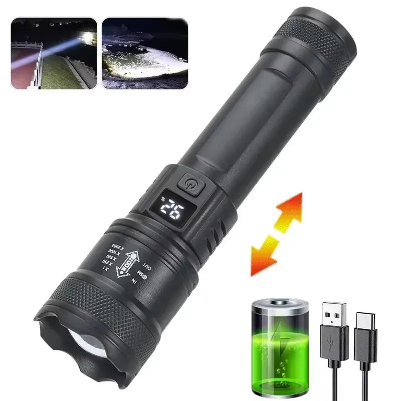 LM Super Bright Flashlight USB LED