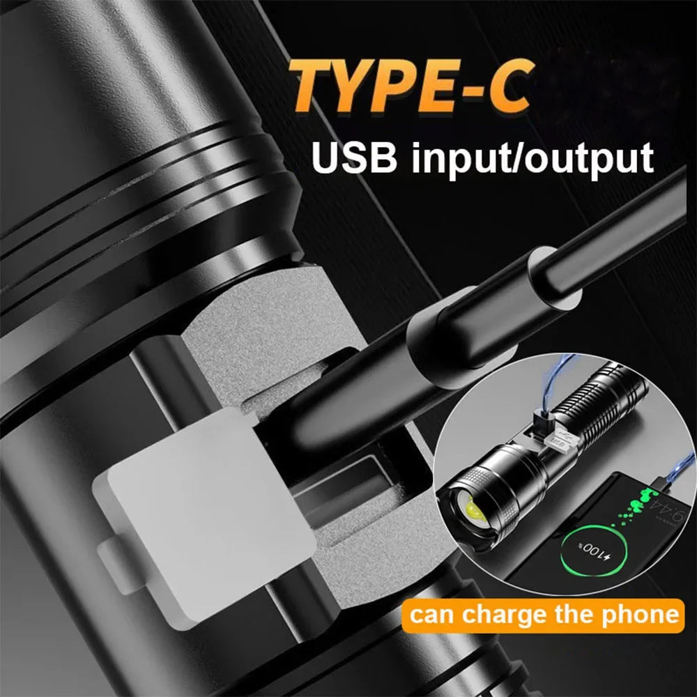 LM Super Bright Flashlight USB LED