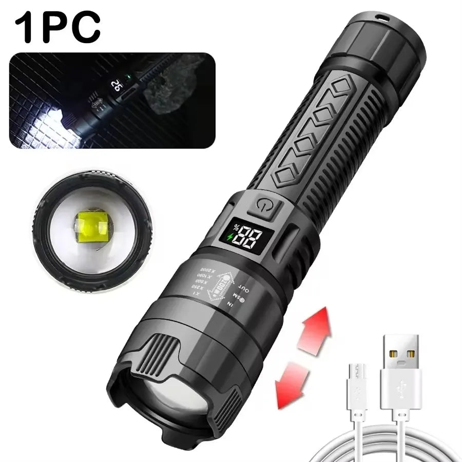 LM Super Bright Flashlight USB LED