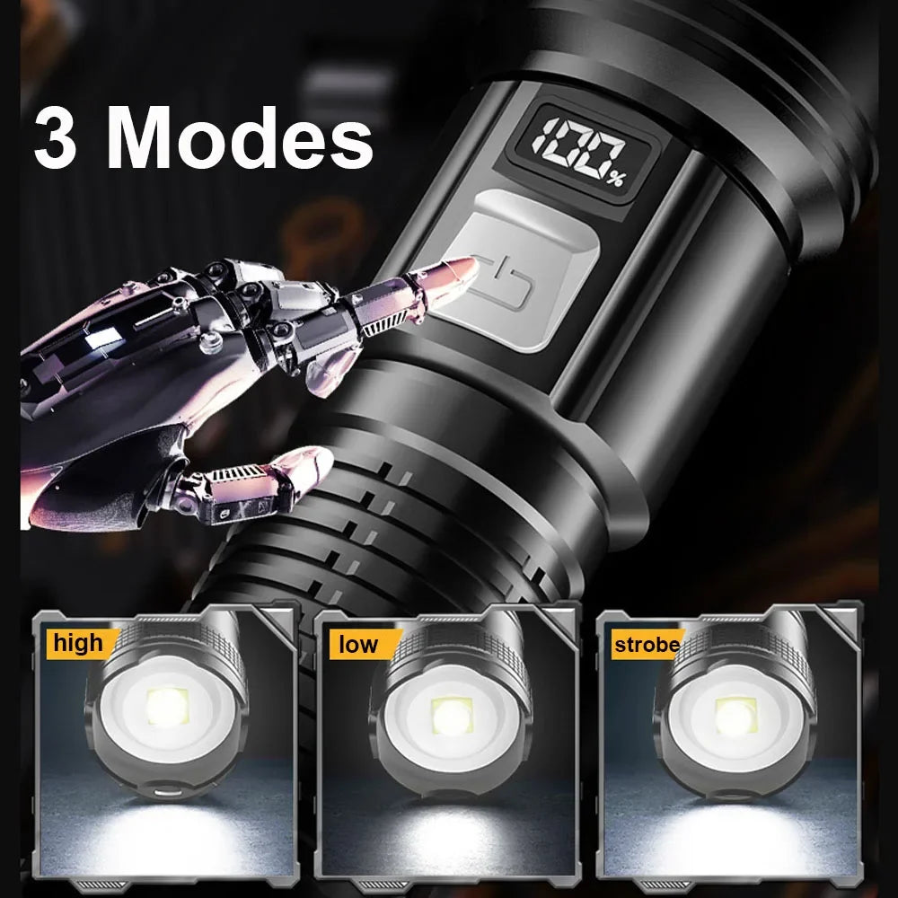 LM Super Bright Flashlight USB  LED